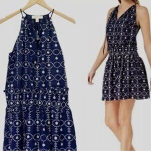 Michael Kors Navy and White Mini Dress